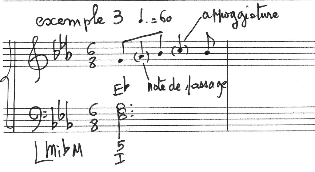 Appoggiature et note de passage