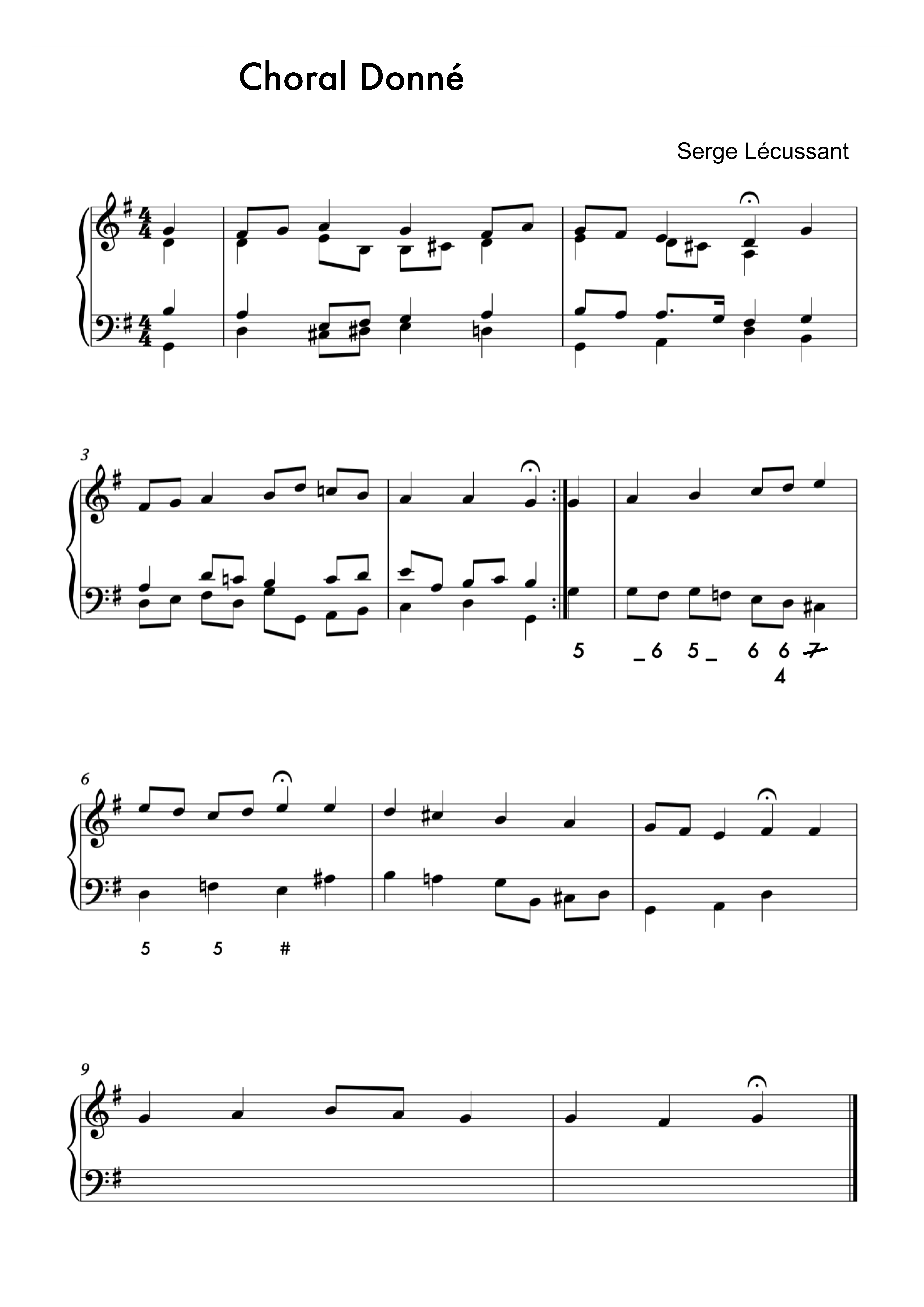 Choral donné composition Serge Lécussant