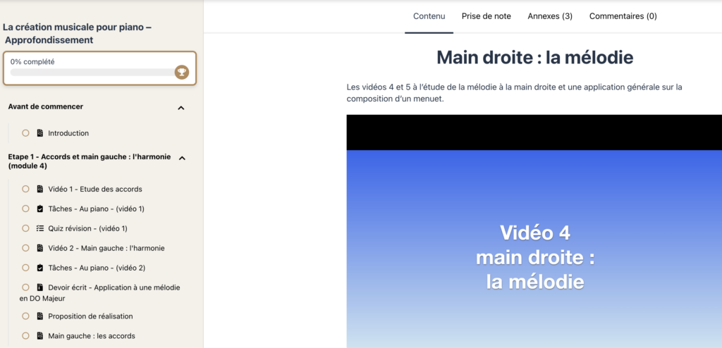 Cours de la création musicale au piano - session accompagnée